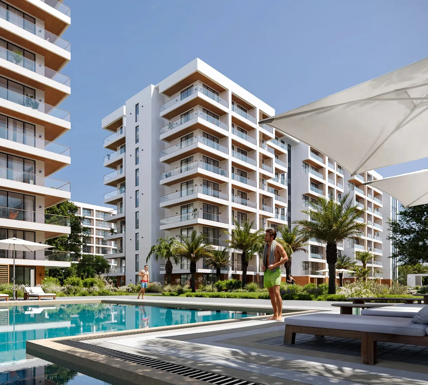Визуализация: Park Residences 4: корпуса у бассейна